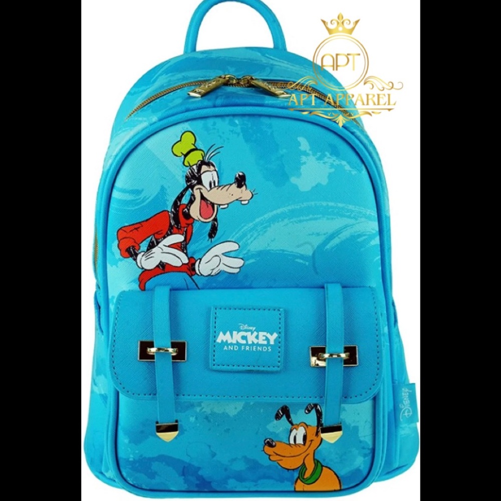 Goofy and Pluto Disney Vegan Leather Backpck